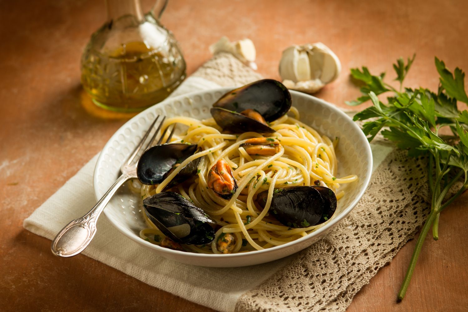 Spaghetti With Mussels Garlic